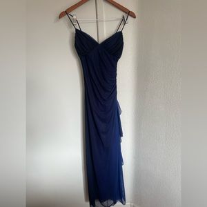 Small dark blue glitter formal maxi dress